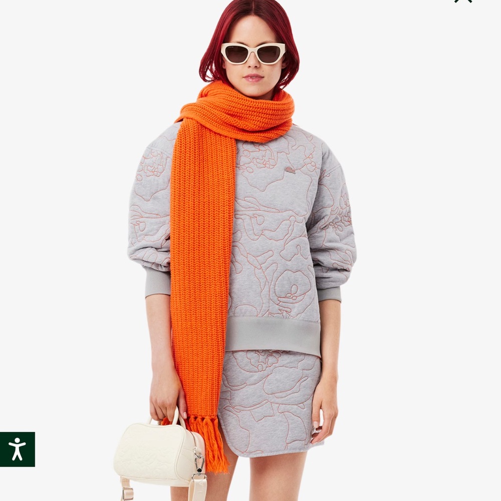 Lacoste Oversized Reversible Embroidered Sweatshirt & Skirt Set